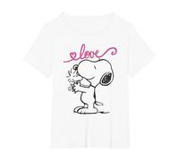 Peanuts Snoopy Love T-Shirt, Women's Plus, White, 1X
