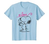 Peanuts Snoopy Love T-Shirt, Youth, Baby Blue, Large