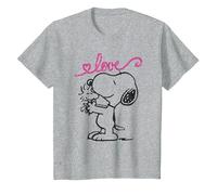 Peanuts Snoopy Love T-Shirt, Youth, Heather Grey, 2T