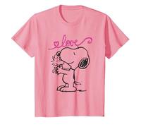 Peanuts Snoopy Love T-Shirt, Youth, Pink, 3T