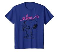 Peanuts Snoopy Love T-Shirt, Youth, Royal Blue, Large