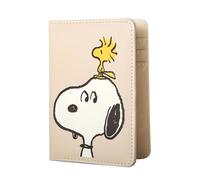 Peanuts Snoopy Passport Cover Official License, Passport Holder for Travel, Woodstock and Snoopy Gifts, Beige, Classic