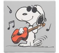 Peanuts Snoopy Playing Guitar Gallery Wrapped Canvas Wall Decor - Fun Snoopy Picture for Music Room or Classroom