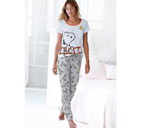 Peanuts Snoopy Print Pyjamas White Print