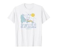 Peanuts - Snoopy Surfing Honolulu Hawaii White T-Shirt