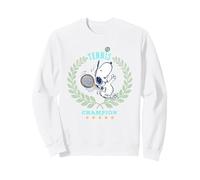 Peanuts Snoopy Tennis Beagle Champion 86 Tournament Game Sweatshirt, Adult Unisex, White, Medium