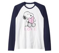 Peanuts Snoopy Valentines Day Love Heart Cute Classic BFF Raglan Baseball Tee