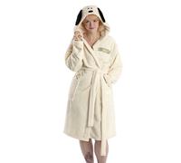 Peanuts Snoopy Women's Cream Hooded Bathrobe | Long Sleeve Fleece Loungewear with 3D Ears | Cosy Cartoon Nightwear | Relaxing Homewear for Lounging Merch - X-Large