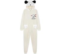 Peanuts Snoopy Womens Fleece Onesie with Hood & 3D Ears, Cosy Loungewear Pyjamas Sleepsuit for Teens Nightwear, Gifts for Women (M, Beige)