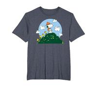 Peanuts - Snoopy Woodstock Beagle Scouts Climbing Hill T-Shirt, Men's Big and Tall, Heather Blue, 5X Tall