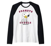 Peanuts Snoopy Woodstock College Cuddle Society Hugs Classic Raglan Baseball Tee