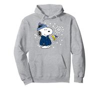 Peanuts - Snoopy Woodstock Cozy Winter Snowflakes Pullover Hoodie, Adult Unisex, Heather Grey, Large