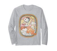 Peanuts Snoopy Woodstock Flying Ace 70s Groovy Vibes Aviator Long Sleeve T-Shirt