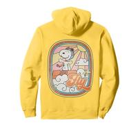 Peanuts Snoopy Woodstock Flying Ace 70s Groovy Vibes Aviator Pullover Hoodie