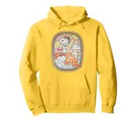 Peanuts Snoopy Woodstock Flying Ace 70s Groovy Vibes Aviator Pullover Hoodie