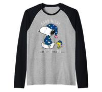 Peanuts Snoopy Woodstock Good Night Sweet Dreams Classic Raglan Baseball Tee