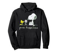 Peanuts Snoopy Woodstock Grow Happiness Spring Flowers Retro Pullover Hoodie