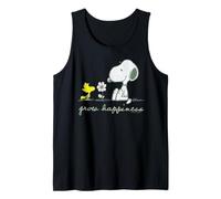 Peanuts Snoopy Woodstock Grow Happiness Spring Flowers Retro Tank Top