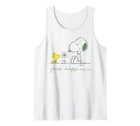 Peanuts Snoopy Woodstock Grow Happiness Spring Retro Flowers Tank Top