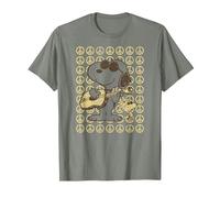 Peanuts - Snoopy Woodstock Guitar & Peace Signs T-Shirt, Men, Olive Heather, Large