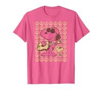 Peanuts - Snoopy Woodstock Guitar & Peace Signs T-Shirt, Men, Pink Heather, Large