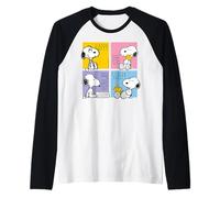 Peanuts Snoopy Woodstock Happy Fun Hungry Sleepy Classic Raglan Baseball Tee