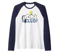 Peanuts Snoopy Woodstock Hello Friends BFF Dog Classic Lover Raglan Baseball Tee