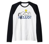 Peanuts Snoopy Woodstock Hello Friends BFF Dog Lover Classic Raglan Baseball Tee