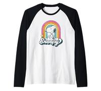 Peanuts - Snoopy Woodstock Retro Rainbow Cloud Raglan Baseball Tee