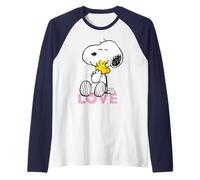 Peanuts Snoopy Woodstock Valentines Day Love Classic Cuddle Raglan Baseball Tee