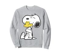 Peanuts Snoopy Woodstock Vintage Hug BFFs Love 80s 90s Retro Sweatshirt, Adult Unisex, Heather Grey, X-Large