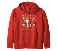 Peanuts Snoopy Woodstock Xmas Classic Christmas Fun Pattern Zip Hoodie
