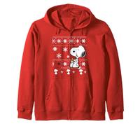 Peanuts Snoopy Xmas Christmas Classic Cookie Pattern Festive Zip Hoodie