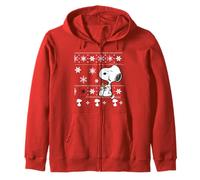 Peanuts Snoopy Xmas Christmas Classic Cookie Pattern Festive Zip Hoodie
