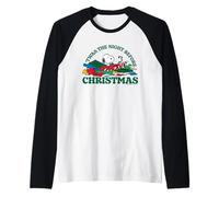 Peanuts Snoopy Xmas Night Before Christmas Beagle Retro Art Raglan Baseball Tee