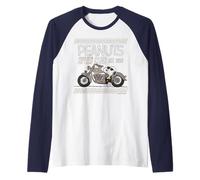 Peanuts Speed Bumps Snoopy Biker Club Racing Retro Shades Raglan Baseball Tee