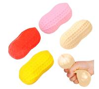 Peanuts Squishies, Peanut Squeeze Stress Toy, Cute P~eanut Shaped Squeeze Ball, Home or Office Sensory Soft TPR Anxiety Relief Fidget Toy for Kids Adults Gifts (4PCS)