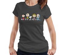Peanuts The Gang Sit Down Women's T-Shirt Charcoal