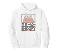 Peanuts Tokyo Snoopy Dog House Japan Fun Kanji Lol 90s Retro Pullover Hoodie, Adult Unisex, White, Large
