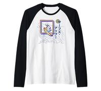 Peanuts Tokyo Snoopy Surfs Up Japan Vintage Kanji VHS Glitch Raglan Baseball Tee