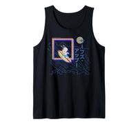 Peanuts Tokyo Snoopy Surfs Up Japan Vintage Kanji VHS Glitch Tank Top