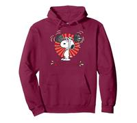 Peanuts Tokyo Snoopy Workout Japan Comic Retro 90s Gym Manga Pullover Hoodie, Adult Unisex, Burgundy, XX-Large