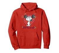 Peanuts Tokyo Snoopy Workout Japan Comic Retro 90s Gym Manga Pullover Hoodie, Adult Unisex, Red, Large