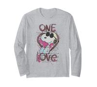 Peanuts Vintage Snoopy Joe Cool One Love Glitch Valentines Long Sleeve T-Shirt