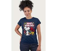 Peanuts Women's 70s Floral Snoopy & T-Shirt in Navy | Size: 2XL Peanuts Navy 2XL