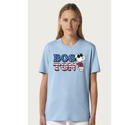 Peanuts Women's Boston Snoopy Joe Cool Relaxed Fit T-Shirt in Light Blue | Size: XL Peanuts Light Blue XL