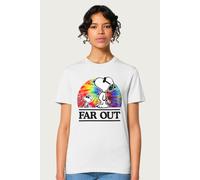 Peanuts Women's Far Out Snoopy & Relaxed Fit T-Shirt in White | Size: Large Peanuts White L