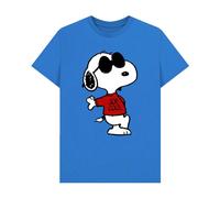 Peanuts Women's Joe Cool Snoopy T-Shirt in Bright Blue | Size: 2XL Peanuts Bright Blue 2XL
