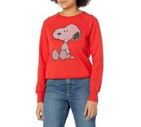 Peanuts Women's Ladies Snoopy Fashion Fleece Sweatshirt, Red, Medium