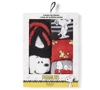 Peanuts Women's Snoopy Classics 4 Pack Crew & Slipper Socks Gift Box, Black Assorted, 8-10 UK